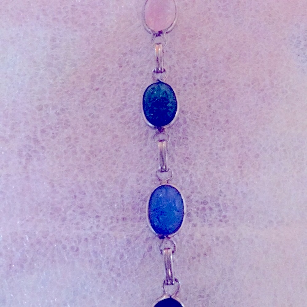 Egyptian Charm - Vintage Simulated Stone Scarab Bracelet - different ton…
